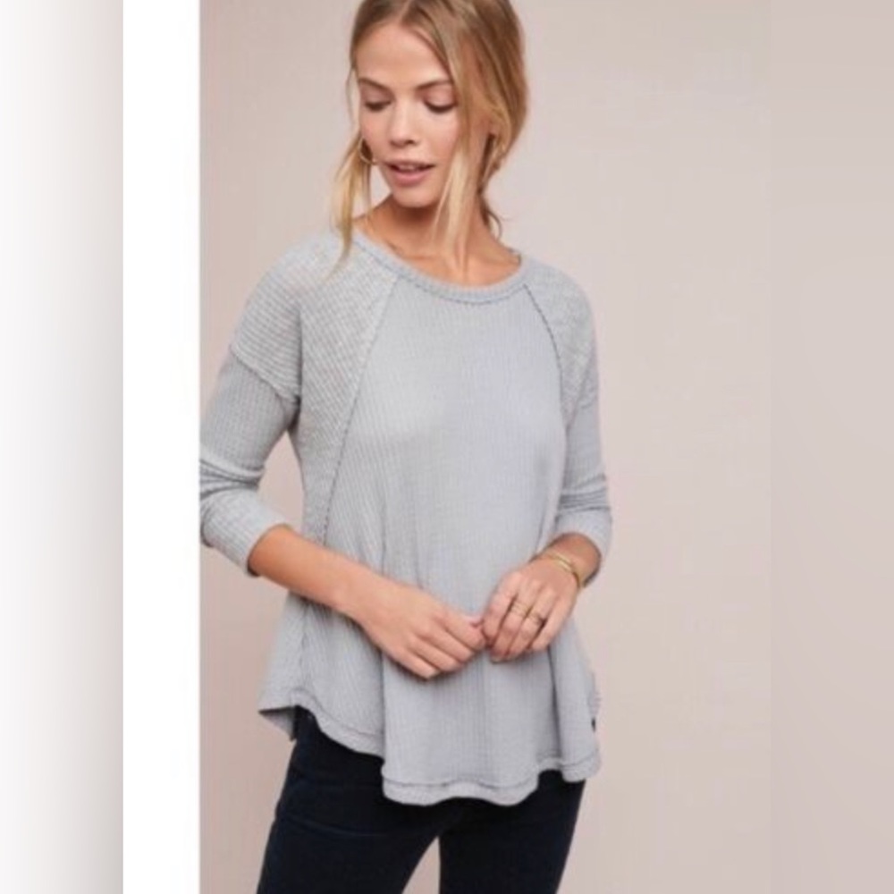 Baby pink, waffle long sleeve, size XS, Eli+Ali brand by Anthropologie - soft - Picture 3 of 4